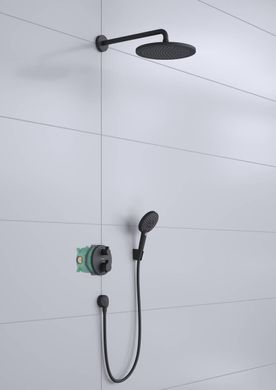 Душевая система скрытого монтажа Hansgrohe Croma S 280 1jet Ecostat S с термостатом Matt Black 27961670, Черный матовый