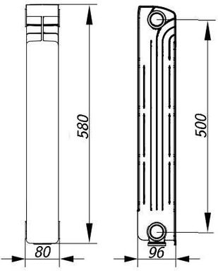 Радиатор алюминиевый секционный Gallardo Alpower 500/96 (кратно 10), Белый