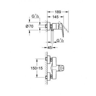 Смеситель для душа Grohe Europlus 33577002, Хром