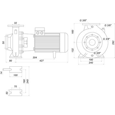 Насос моноблочний Saer IR 32-160NB 4,0 кВт (35 м3/год, 36 м)