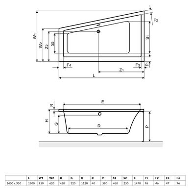 Ванна акрилова Excellent M-Sfera 160x95 права WAEX.MSP16WH-BN