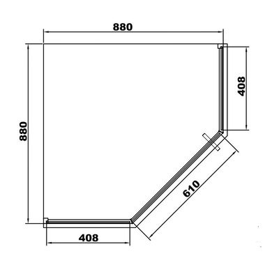 Душова кабіна Eger A Lany 90x90 п'ятикутна (без піддону) 599-552/1 Black