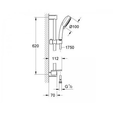 Душовий гарнітур Grohe TEMPESTA COSMOPOLITAN 27929002, Хром