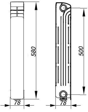 Радиатор алюминиевый секционный Gallardo Alstand 500/80 (кратно 10), Белый