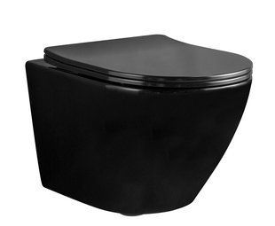 Подвесной унитаз Rea Carlo Mini rimless flat black REA-C8936, Черный