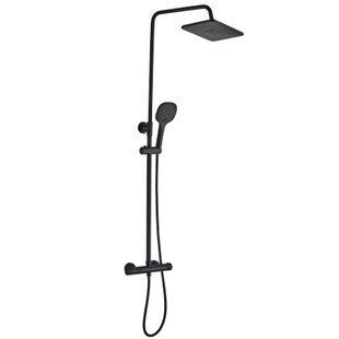 Душевая система Globus Lux Termostatic R GLA-0040T-BB, Черный матовый