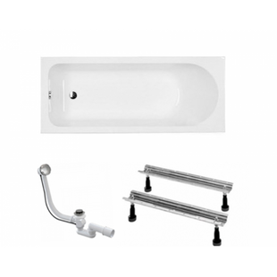 Ванна акриловая Koller Pool Dakota 170x75 + сифон + ножки DAKOTA170X75+WBW0001+B70CМMA-57, Белый