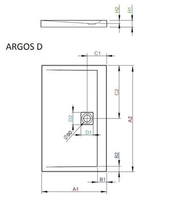 Душевой поддон Radaway Argos D 100x90 4AD910-01