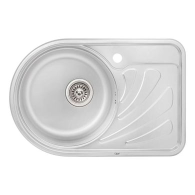 Кухонна мийка Qtap 6744L Satin 0,8 мм (QT6744LSAT08), Нержавіюча сталь