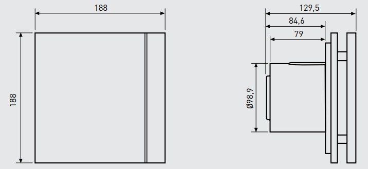 Вытяжной вентилятор Soler&Palau Silent-100 CZ Grey Design - 4C