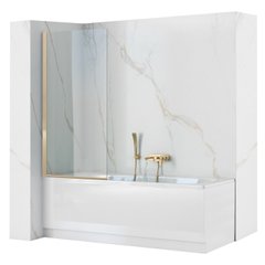 Шторка для ванны Rea Elegant 80 см неподвижная gold REA-W5601, Универсальная