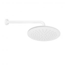 Верхний душ Paffoni Syncro Quadro &Oslash;300xh8 мм с держателем 400 мм white matt ZSOF079BO + ZSOF034BO, Белый матовый