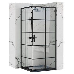 Душевая кабина Rea Concept 80x80 black REA-K5479, Черный, Универсальная, прозрачный