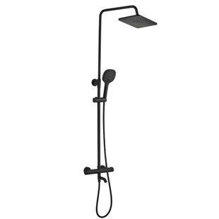 Душевая система Globus Lux Termostatic R GLA-0041T-BB, Черный матовый