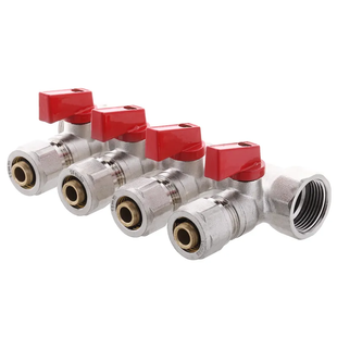 Колектор з кульовими кранами та фітингом Koer KR.1125-4 - 3/4&rdquo;x4 Ways KR2837