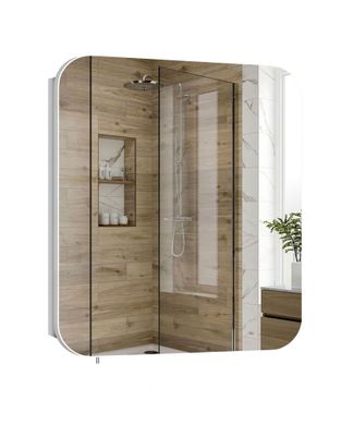 Зеркальный шкаф Мойдодыр Сорренто ЗШ-60 для ванной комнаты, Белый