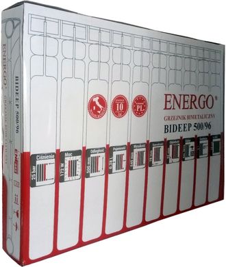 Радіатор біметалевий секційний Energo Bideep 500/96 (кратно 10), Білий