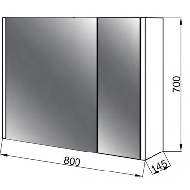 Зеркальный шкаф Юввис Эльба Z-80 400901, Белый, Белый