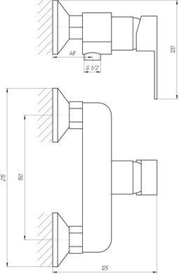 Смеситель для душа Globus Lux Milano GLM-105N-11-Graphite 000023321, Графит