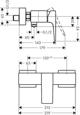 Смеситель для душа Hansgrohe Metropol 32560670, Черный матовый
