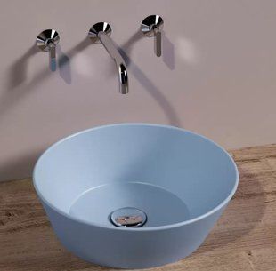 Умивальник Simas Wave 42 см круглий Pervinca matt WA01PM, Блакитний матовий