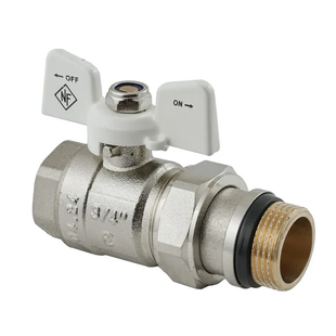 Кран шаровый с американкой Nolf Classic NFC.963-08-3/4" FM ГШМ "антипротечка" white NF3161