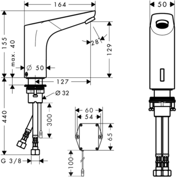 Змішувач для умивальника електронний Hansgrohe Focus 31172000, Хром