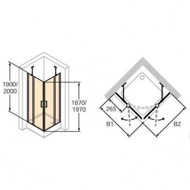 Душова кабіна Huppe Classics 2 90x90/200 C23005.069.321, Хром