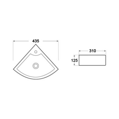 Умивальник Qtap Kiwi з донним клапаном QT0911K184AW, Білий