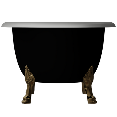 Ванна отдельностоящая матовая Amidicon Olimpia 180x90 черная из литого камня золотые ножки OLIMPIA_180_nizhk-g_BLACK_MAT, Черный матовый