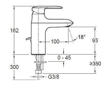 Змішувач для умивальника Jaсob Delafon Kumin E98827-CP