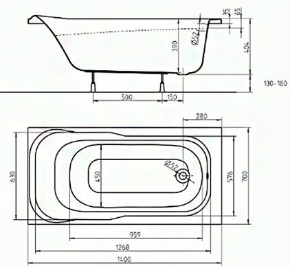 Ванна акрилова Kolo Sensa 140 XWP354000N