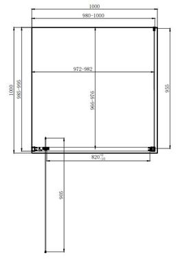 Душевая кабина Dusel DL198+DL196 Chrome 1000x1000x1900, Хром, Универсальная, прозрачный, хром, 100x100