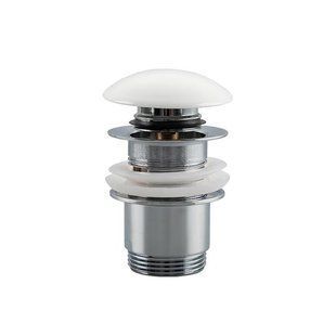 Донный клапан Frap F60-8, автомат, с белой керамической крышкой, 1 1/4", белый/хром