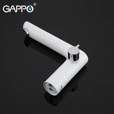 G1148 Змішувач на борт ванни врізний 3 елементи білий/хром Gappo Noar 1/3, Білий