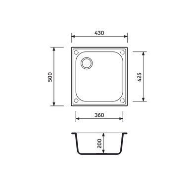 Кухонна мийка Adamant Compacta 430x500x200 коричневий 258223, Коричневий