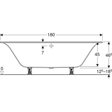 Ванна акрилова Geberit Soana Duo 180x80 554.004.01.1 + ніжки, Білий