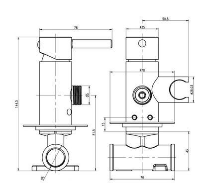 Набор гигиенического душа Kohlman Experience gold QW135EGD, Золотой