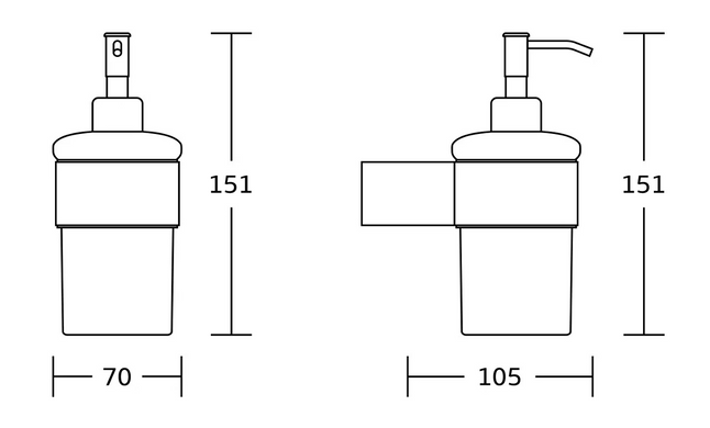 Дозатор для жидкого мыла Mexen Base Black MEX-70882388-70, Черный матовый