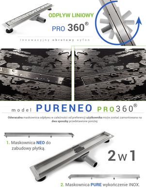 Душевой канал Rea Pure Neo Pro 90 см REA-G0903