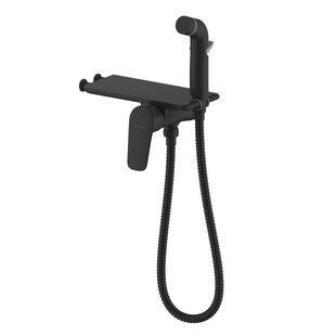 Набір гігієнічного душу прихованого монтажу Imprese Perla з полицею black matt f03708010CA, Чорний матовий