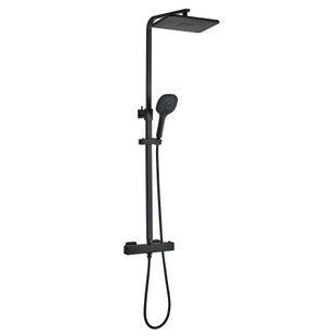Душевая система Globus Lux Termostatic Q GLQ-0040T-BB, Черный матовый