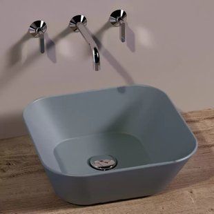 Умивальник Simas Wave 42 см квадрат Cemento matt WA03CM, Сірий