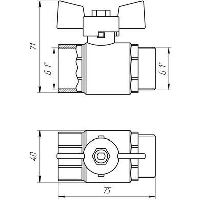 Кран кульовий прямий Q Professional 1&Prime; ЗВ КБ PN40 QP152