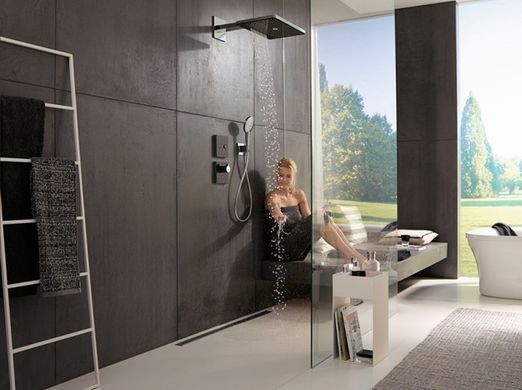 Верхний душ Hansgrohe Rainmaker Select 466х300 черный/хром 24007600, Черный