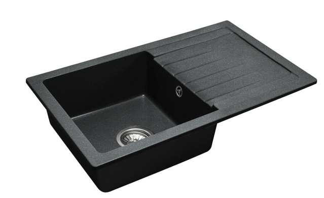 Кухонна мийка гранітна Rea Dag black плямиста ZLE-00112, Чорний
