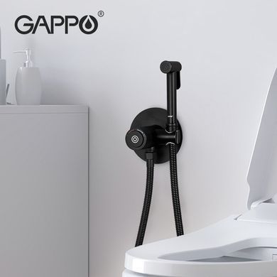 Набір гігієнічного душа прихованого монтажу Gappo G7288-6 з гачком, чорний, Чорний матовий