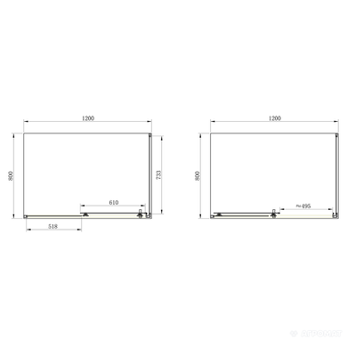 Душова кабіна Primera Frame SHRC55126 120х80 см, скло прозоре, Хром, прозорий, хром