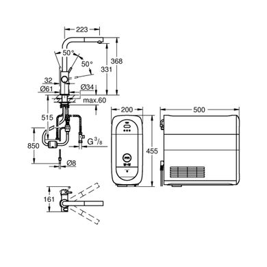 Смеситель для кухни с фильтром Grohe Blue Home 31539000, Хром