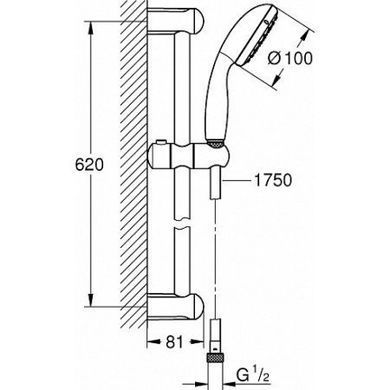 Душевой гарнитур Grohe Tempesta 27853001, Хром